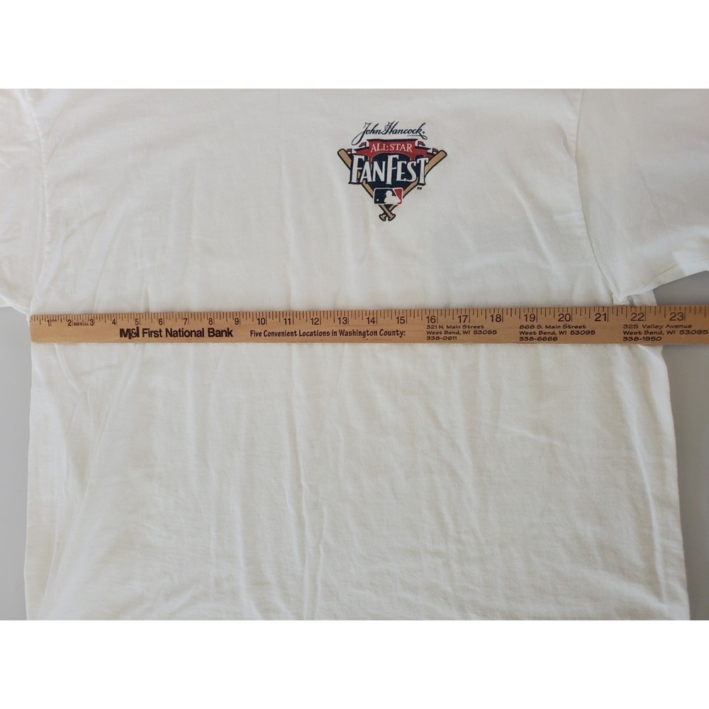 VTG John Hancock All Star FanFest MLB T Shirt Mens XL Lee Sport White 2001 - Picture 8 of 8